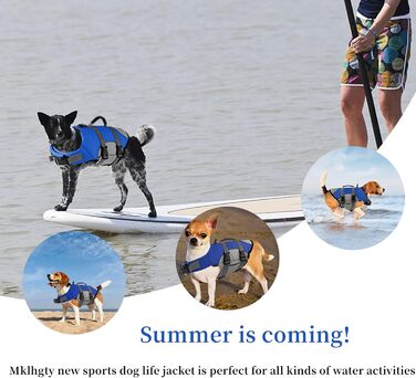 Світловідбиваюча жилетка для собак, регульована, з ручкою для рятування, для плавання та катання на човнах. Безпечна жилетка для собак з Ripstop тканини, підходить для малих, середніх та великих порід