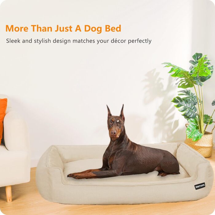 Ліжко для собак, м'яке, знімний та пральний чохол, сірий, 90 x 75 x 25 см (також доступне: 120 x 90 x 30 см, бежеве)