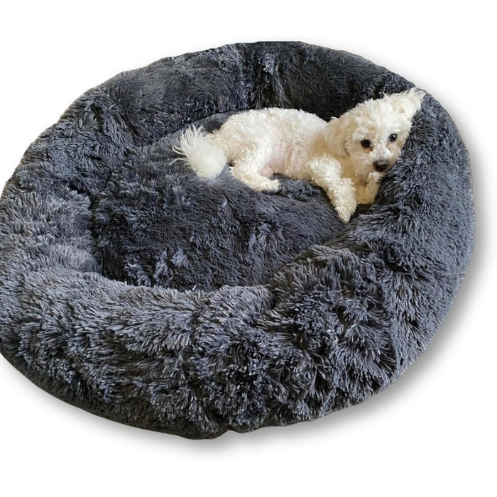 Килимок для собак Puppery Wolke 7 - Оригінальний, м'який лежак для собак, кошик, що можна прати (80 см, антрацит)