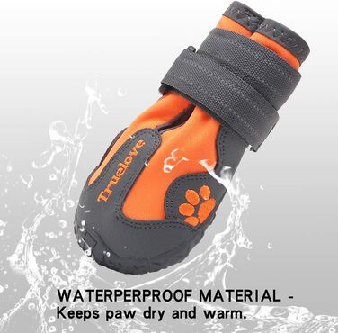Чоботи для собак Truelove, водонепроникні, з світловідбиваючими ременями, зелені та помаранчеві (4 шт.)