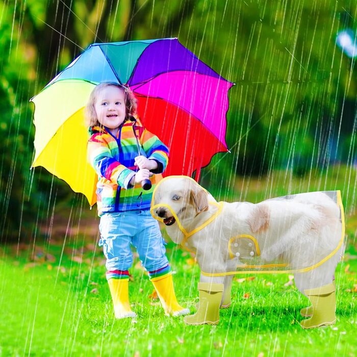 Дощовик для собак PETCUTE, жовтий, PVC, з капюшоном, дихаючий, для середніх та великих собак (6XL)