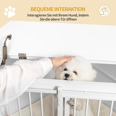 Клітка для собак Hzuaneri Eck-Hundekäfig, біла, 107 x 59,6 x 64 см, з подушкою та розсувними дверима