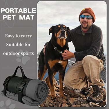 Водонепроникний килимок для собак, 90х60 см - портативне ліжко/матрац для маленьких, середніх та великих тварин. Підходить для подорожей, кемпінгу, авто, переноски та дому.