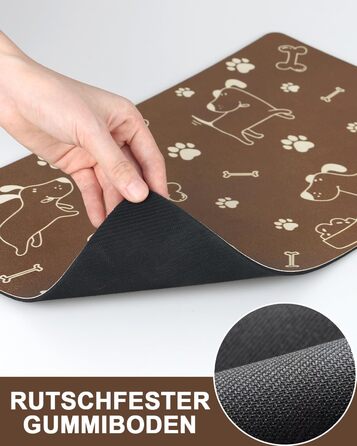 Підкладка під миску для собак та котів, нековзна, чорна 40x60 см. Швидковисихаюча, легко миється. Підкладка під миску для тварин