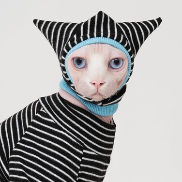 Набір одягу для сфінксів: муфта та сорочка, чорно-білі, дихаючі, розмір Small