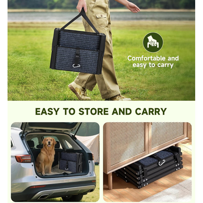 Рампа для собак у машину, складана, для великих собак, з антиковзким покриттям, 116x43x58 см