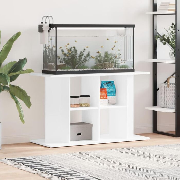 vidaXL підставка для акваріума, білий глянець, 100x40x60 см, ДСП