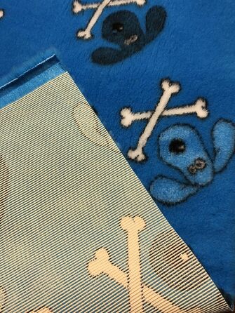 Килимок для собак Elropet Premium 30mm, антиковзаюча підстилка для собак S/M/L, Vet Bed, для маленьких та великих собак, синій кісточковий принт (80x50 см)