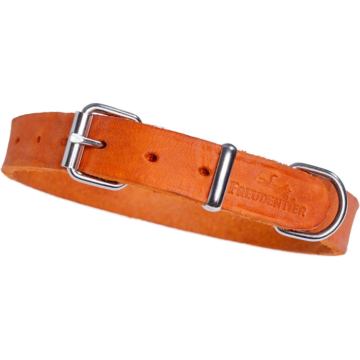Схоплювач для собак Freudentier Alsterufer з натуральної шкіри (Sunset Orange, 33-44,5 см) - ручної роботи, EU