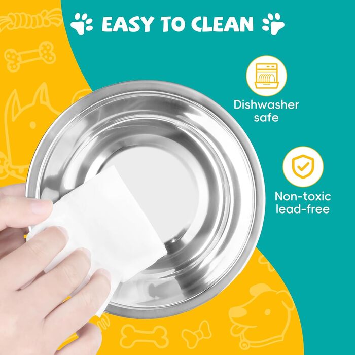 Підвищені миски для котів та собак Carehabi: набір мисок для їжі та води з антиковзкими ніжками