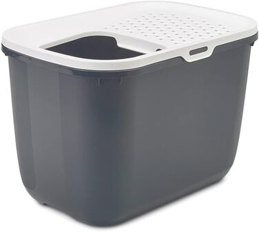 Лотку для котів Katzentoilette Hop In, сірий антрацит/білий, 58,5 x 39 x 39,5 см