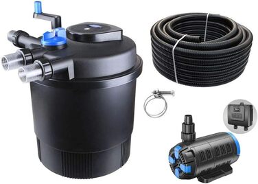 Комплект фільтрації для ставка AquaOne CPF-20000 з UV-лампою та регульованою Eco-помпою 37-180 Вт для водойм до 40 000 л, фільтрувальна установка, шланг №39