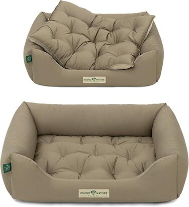 Ортопедичне собаче ліжко HOUND & NATURE Zürich S (75x60 см, Taupe) | М'яке, кудлате, з можливістю прання