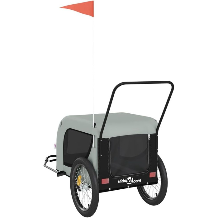 Причіп для велосипеда для собак Сірий та Чорний, Oxford-Gewebe та залізо, LH82049