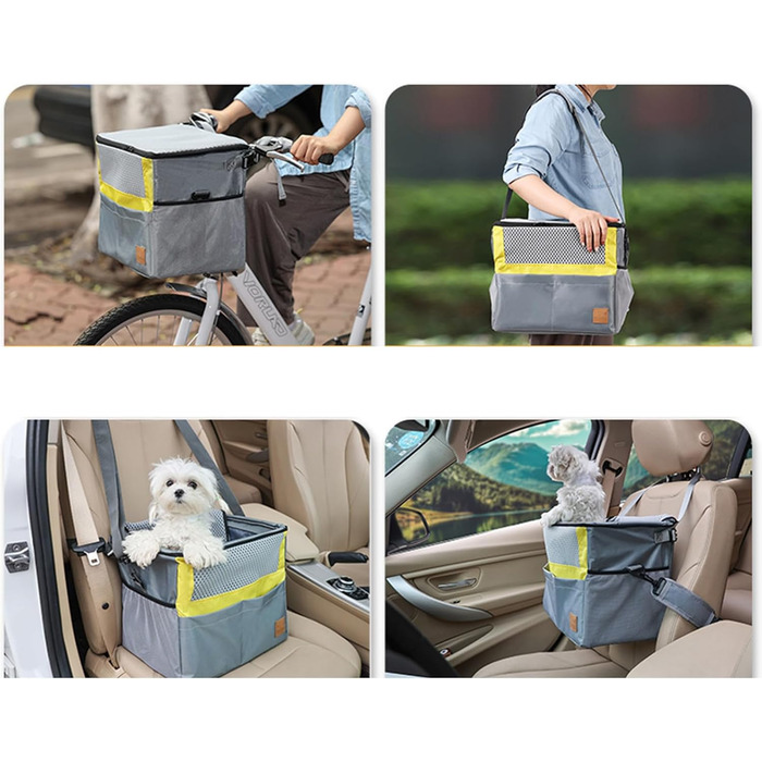 Велосипедний кошик для собак Greabuy, переноска для тварин, сітчаста накидка, захист плеча, безпечний та зручний для котів та маленьких собак