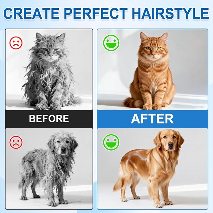 Набір професійних ножиць для собак 5-в-1: вигнуті ножиці з круглою кінцівкою, гребінець для розплутування, титанове покриття, для собак, котів та інших тварин