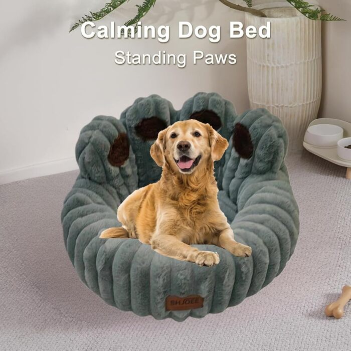 М'яке ліжко для домашніх тварин: ліжко для собак та котів у формі лапок ведмедя, 50 см, сірий колір