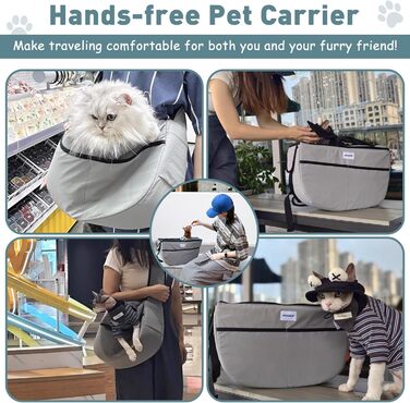 Трансформер для собак та котів Duuclume: переноска-сумка на плечі, сіра (до 6 кг)