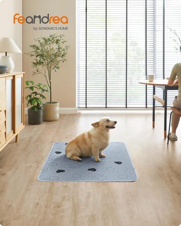 Підстилка для собак Feandrea, 2 шт. в наборі, XL (122 x 91 см), сіра, водонепроникна, супер поглинаюча, не слизька, для цуценят та собак