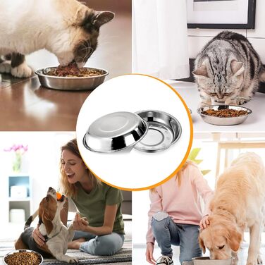 Набори мисок для котів та собак з нержавіючої сталі, 16 см, 6 шт.