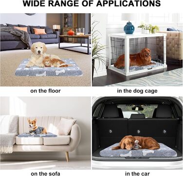 Килимок для собак Qoosea з Memory Foam, 50х40 см, сірий. Килимок для котів та собак середніх порід, миючий, з антиковзною основою