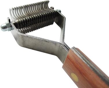 Інструмент для догляду за шерстю Mars Coat King Original для собак та котів (16 лез), нержавіюча сталь з дерев'яною ручкою, Made in Germany