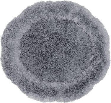 Ляжка для собак Benno® Balu, 70x70x16 см, сіра, кругла, з плюшем, з полипропиленовою начинкою, миється, з неслизьким дном, з іграшкою-кісткою