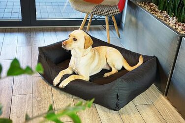 Водонепроникне собаче ліжко 4L Textil Koko для великих собак, корзина, знімний та пральний чохол, чорний (100x80 см)