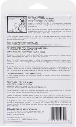 Ножиці для обрізання кігтів собак Resco Deluxe, Оригінальний інструмент для догляду за тваринами, Виготовлено в США, Великий, Жовтий