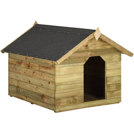 Будка для собаки vidaXL з просоченої сосни, дах, 105.5x123.5x85 см