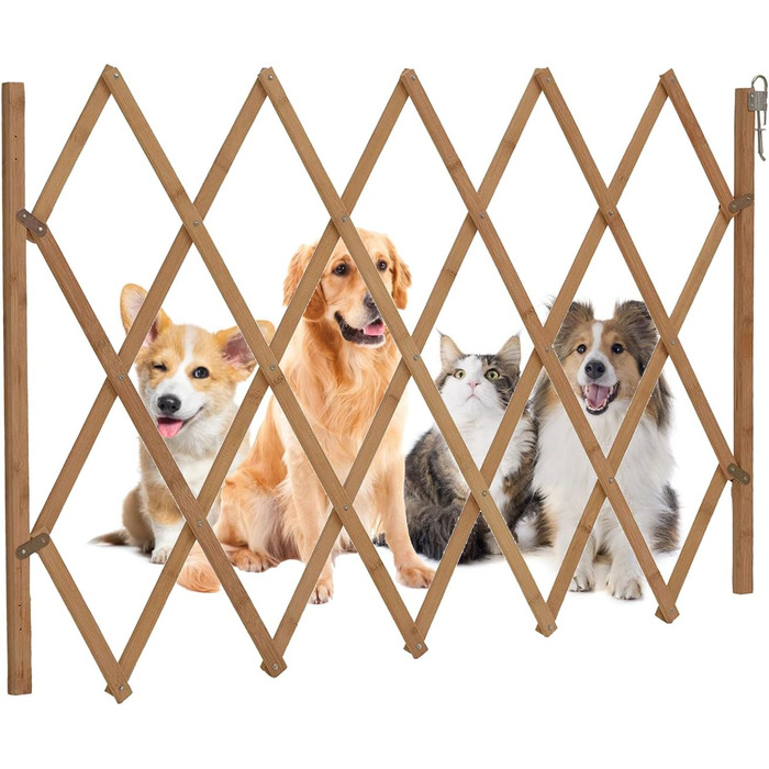 Захисне ґратка для собак, дерев'яне розтяжне ґратка, 75 x 105 см