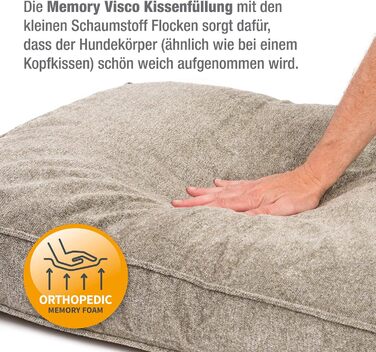 JAMAXX Преміум подушка для собак ортопедична, 90x70 см, пісочний колір