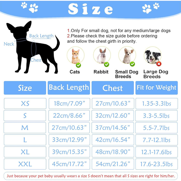 Піжама для собак - літня, для дрібних порід (Чихуахуа, Йоркширський тер'єр), унісекс, м'яка, еластична, для котів та собак