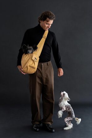 Трасик для собак Noah & Paw: переноска для маленьких собак до 10 кг з регульованим ремінцем та м'яким хутром, подвійний захист, веганська шкіра