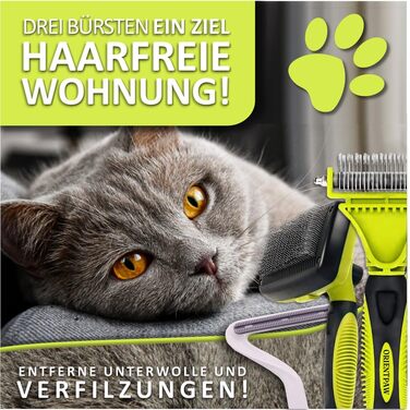 Набір для догляду за котами Orientpaw® Profi (3 шт.) – щітки для масажу та видалення підшерстка. Підходять для коротко- та довгошерстих котів. 100% комфорт та гігієна. Натуральні матеріали.