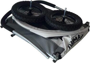 Papilioshop Kuma: візок для собак, причіп для велосипеда, а також переносний лежак для тварин. Легкий та стабільний, ідеальний для прогулянок та транспортування. Сірий колір.