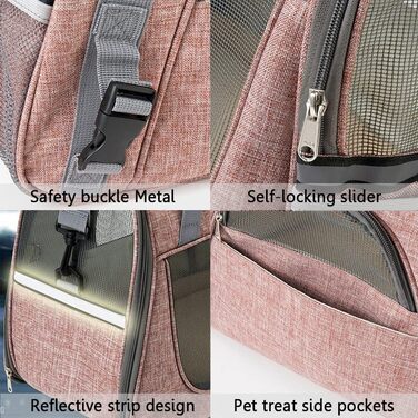 Транспортна переноска для кота та собаки, сумка-переноска для тварин, складана переноска для собак та котів, переноска для собак, переноска для собак в авто, дихаюча переноска для собак 45x25x34 см сіра