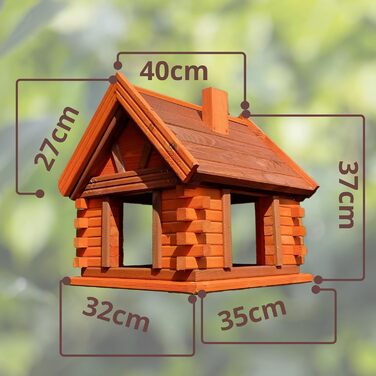 Дерев'яний будиночок для птахів VOGELHAUS, коричневий, ерш, годівниця