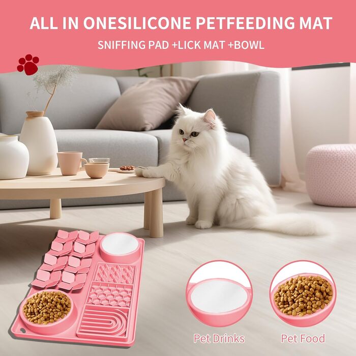 Силіконова килимок-головоломка для собак та котів з присосками, повільний набір для годування, інтерактивна килимок для носа, навчання пошуку їжі