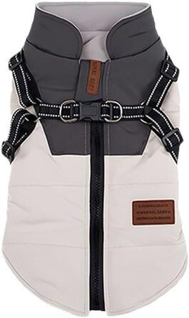 Водонепроникна куртка для собак з отвором для шлейки, тепла зимова куртка для собак, куртка для собак середнього розміру (L)