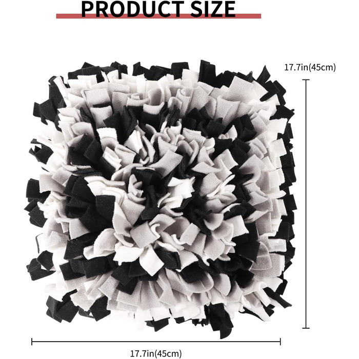 Килимок для нюхання собак IEUUMLER IE075 (45x45 см, чорний+сірий+білий) - тренувальний килимок для собак та котів