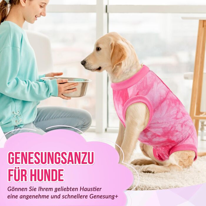 Комбінезон для собак після операції Eyein, рожевий, XL (55-63 см) - захисний одяг, альтернатива електронного нашийника