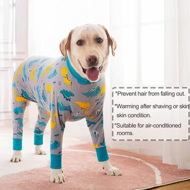 Комбінезон для собак Yeapeeto 2XL, динозавр: для відпочинку, післяопераційний, від випадання шерсті, від алергії, захист від витікання, альтернатива конусу