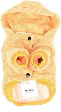 Зуена зимовий теплий пуховик для маленьких собак. М'який, з бавовни, з капюшоном. Тепла піджака для цуценят, ідеально для холодної погоди. Підходить для Чихуахуа. Колір: зелений. Розмір: S, жовтий