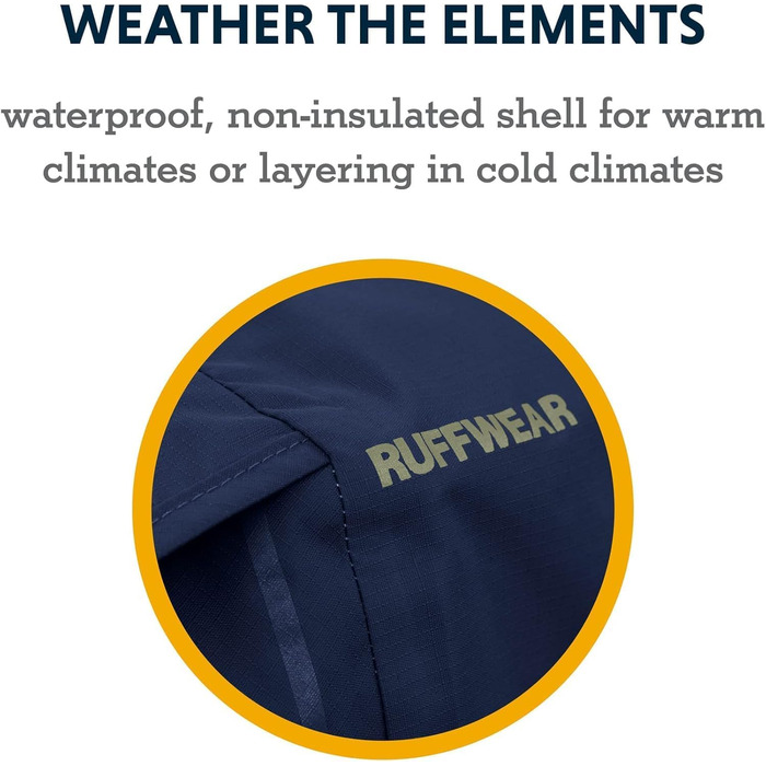Водонепроникна дощовик Ruffwear Sun Shower для собак XS, легка всепогодна жовта куртка