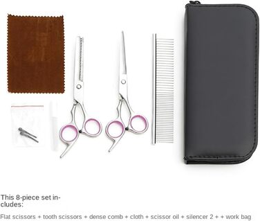 Набір професійних ножиць для собак 3 в 1, набір ножиць для грумінгу собак, ножиці для собак з прямим лезом та зубчастим лезом, для собак, котів та інших тварин