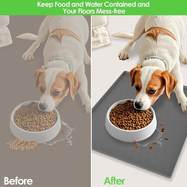 Килимок для годування собак, вологостійкий килимок під миску для тварин, великий силіконовий килимок з бортиком, 50 x 60 см, захист від бруду, килимок для цуценят