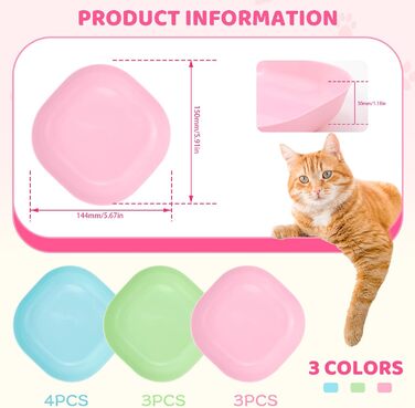 Набір мисок для котів GMMG, 6 шт., кераміка, плоскі, для годування котів