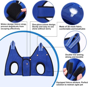 Гамак для грумінгу собак Kkiimatt, обладнання для догляду за тваринами, для середніх та великих собак/котів, набір для стрижки нігтів (кліпер + пилка), широка стрічка, мішок для відходів, блакитний