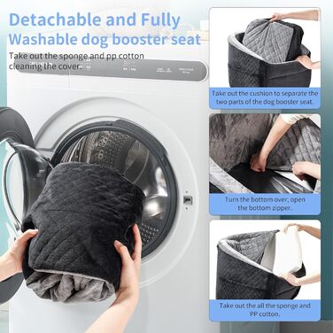 Автокрісло для собак - оновлена версія, Memory Foam, сірий колір, для малих та середніх собак до 15,9 кг, з безпечною шнуркою, знімне та миється